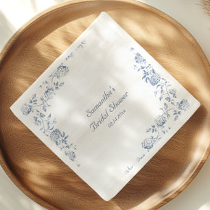 Serviette En Papier Chinoiserie Fleurs Bleues pour Enterrement de Vie