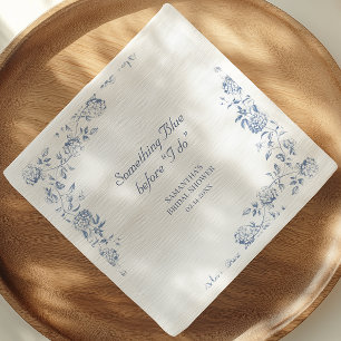 Serviette En Papier Chinoiserie Florale Quelque Chose de Bleu Baby Sho