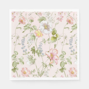 Serviette En Papier Chinoiserie florale rose