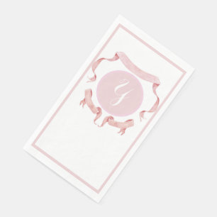 Serviette En Papier Chinoiserie Pink Ribbons Logo Crest