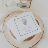Chinoiserie Rose Pâle Marine Paonée Mariage Shower