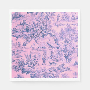 Serviette En Papier Chinoiserie Toile Rose Française Style Rococo Rust