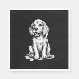 Serviette En Papier Chiot beagle adorable, Amoureux des animaux de fam