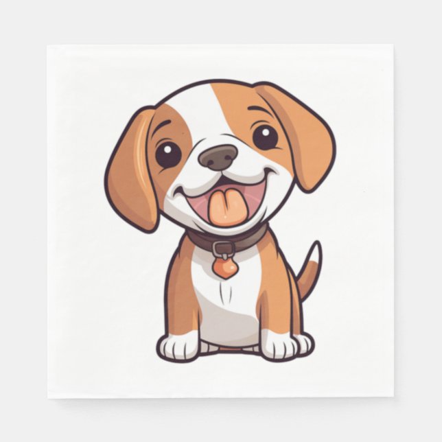 Serviette En Papier Chiot Beagle Kawaii (Devant)