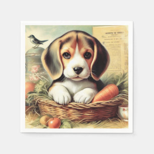Serviette En Papier Chiot Beagle vintage