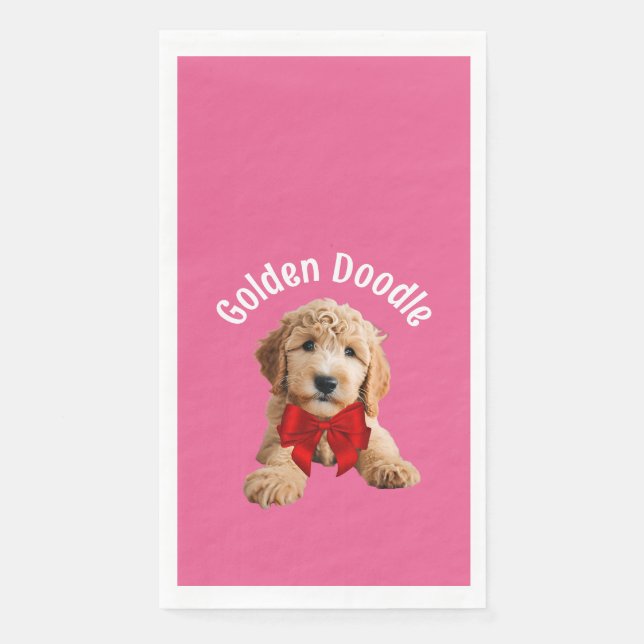 Serviette En Papier Chiot de Doodle Doré (Devant)