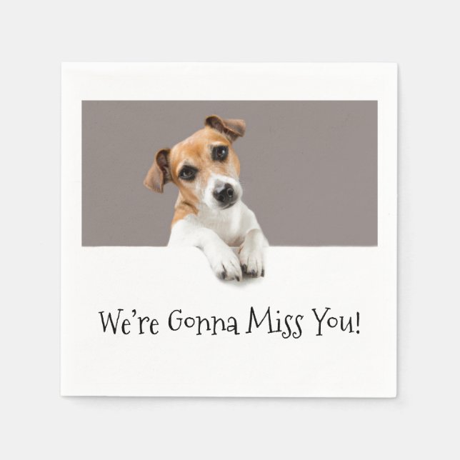 Serviette En Papier Chiot Jack Russell Chien Mignon Adorable Suave (Devant)