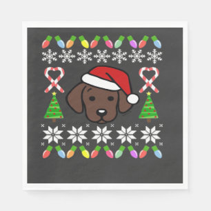 Serviette En Papier Chiot Labrador Chocolat Noël Santa Géant