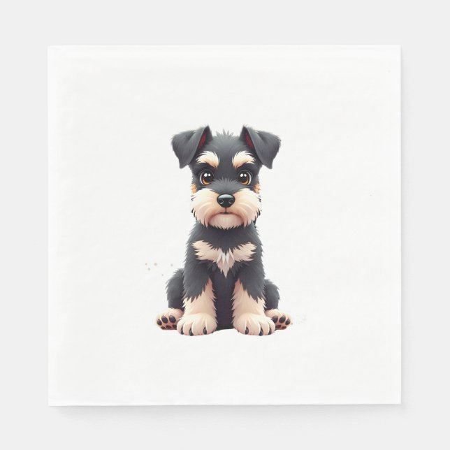 Serviette En Papier Chiots Schnauzer Nain (2) (Devant)