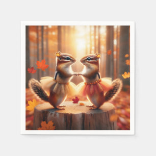 Serviette En Papier Chipmunks d'automne