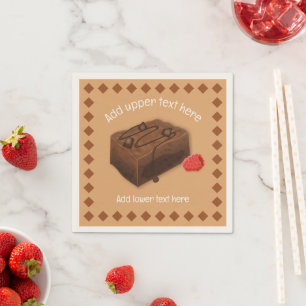 Serviette En Papier Choc Brownie Carré et Raspberry - votre événement