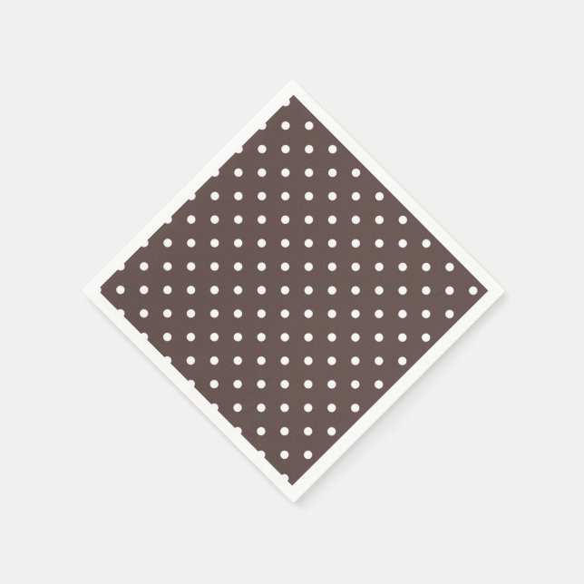 Serviette En Papier Chocolat Brown Polka Dot serviettes (Coin)