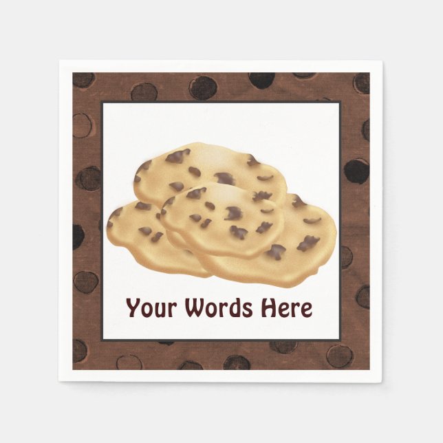 Serviette En Papier Chocolat Chip Cookie ajouter des mots serviettes e (Devant)