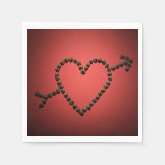 Serviette En Papier Chocolat Chip Heart sur papier serviettes (Devant)