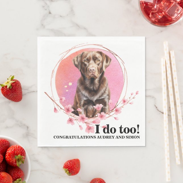 Serviette En Papier Chocolat Lab Mariage Chien Photo Napkins (En situation)