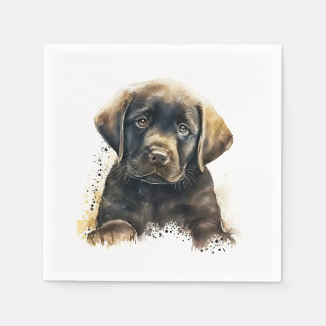 Serviette En Papier Chocolat Labrador Papier serviettes (Devant)