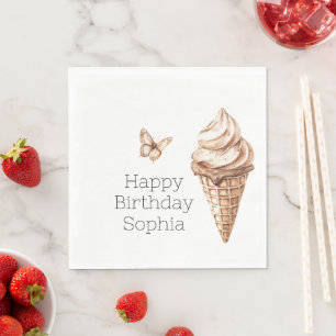 Serviette En Papier Chocolat Mocha Ice Cream Cone Anniversaire
