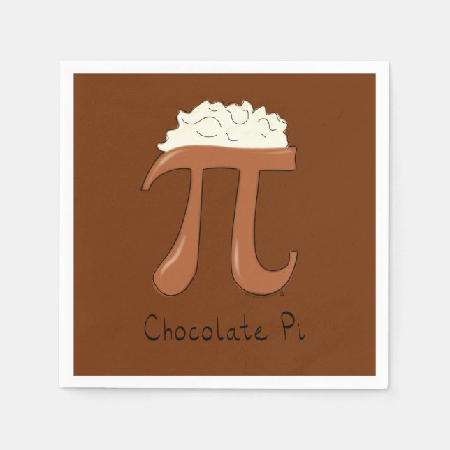 Serviette En Papier Chocolat Pi Cute Math Pi Jour de fête Napkins (Devant)