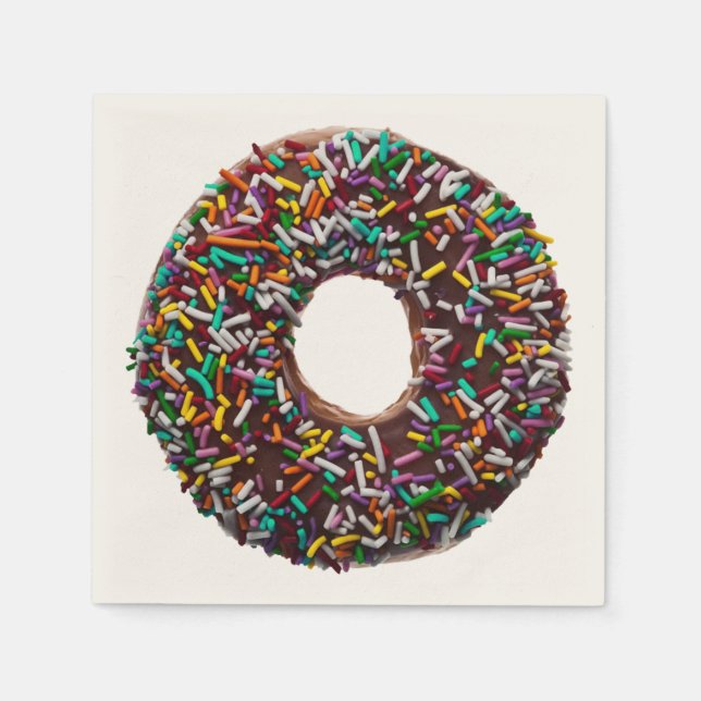 Serviette En Papier Chocolate donut with colorful sprinkles (Devant)
