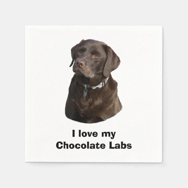 Serviette En Papier Chocolate Labrador dog photo (Devant)