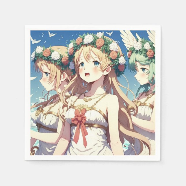 Serviette En Papier Choeur d'anime (Devant)