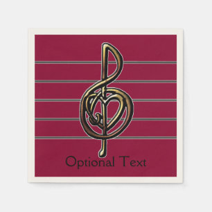 Serviette En Papier Choisir une couleur Embossée Look Treble Clef et H