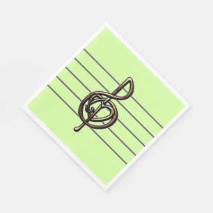 Serviette En Papier Choisir une couleur Embossée Look Treble Clef et H
