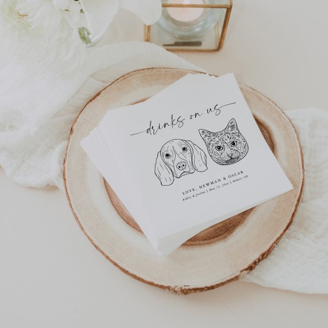Serviette En Papier CHOISISSEZ VOS ANIMAUX Mariages Chat + Boissons de (Créateur téléchargé)