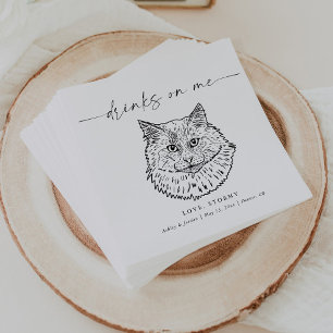 Serviette En Papier CHOISISSEZ VOTRE CHAT Mariage animal moderne