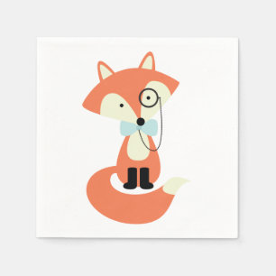Serviette En Papier Chou Monocle Hipster Red Fox