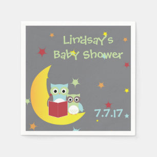 Serviette En Papier Chouette à thème - Baby shower