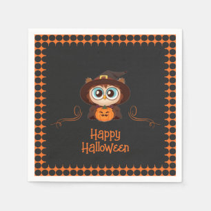 Serviette En Papier Chouette/Automne/Automne/Halloween/citrouille