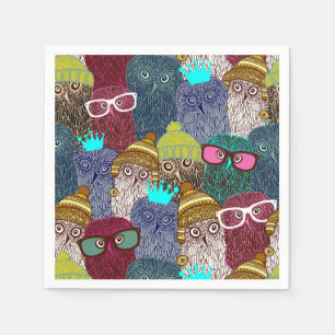 Serviette En Papier Chouette dans la couronne