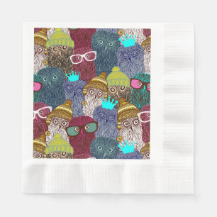 Serviette En Papier Chouette dans la couronne