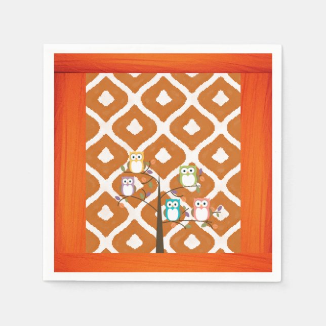 Serviette En Papier Chouette en papier (Devant)