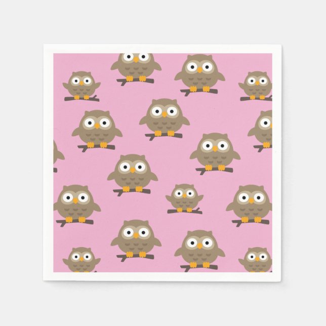 Serviette En Papier Chouettes (Devant)