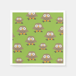 Serviette En Papier Chouettes
