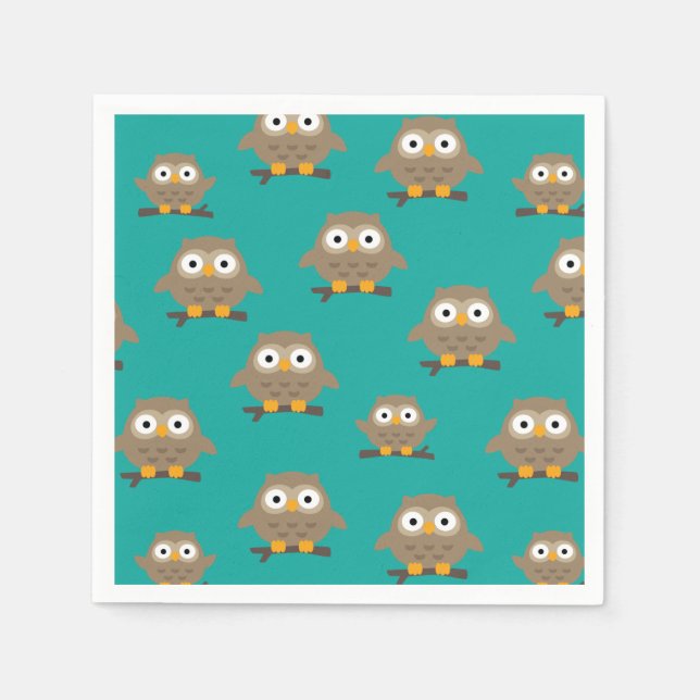 Serviette En Papier Chouettes (Devant)