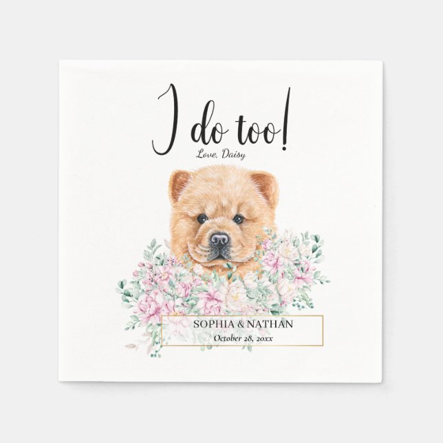 Serviette En Papier Chow Chow Chien Mariage Cocktail Napkins (Devant)