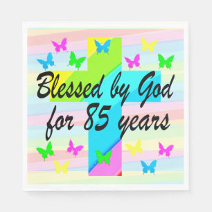 SERVIETTE EN PAPIER CHRÉTIEN 85E ANNIVERSAIRE NAPKINS