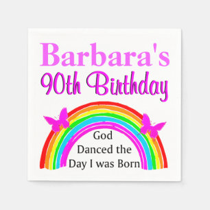 SERVIETTE EN PAPIER CHRÉTIEN 90E ANNIVERSAIRE NAPKINS PERSONNALISÉS