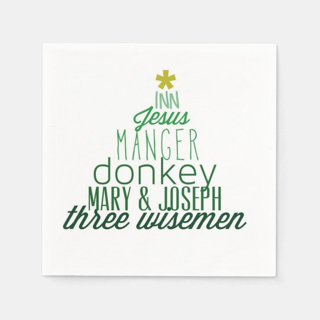 Serviette En Papier Christ dans la serviette de Noël (Devant)