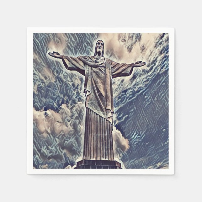 Serviette En Papier Christ la statue du Rédempteur (Devant)