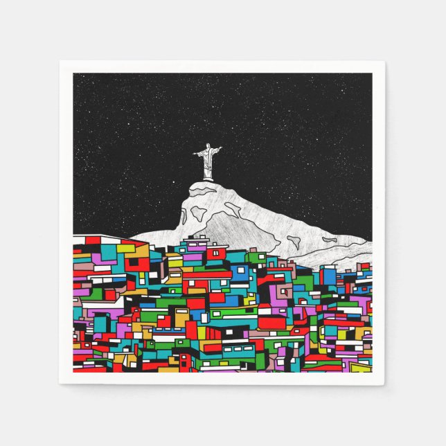 Serviette En Papier Christ le Rédempteur Favela (Devant)