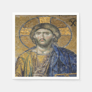 Serviette En Papier Christ Pantocrator Mosaïque Iconique Religieux Rom