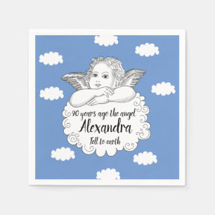 Serviette En Papier Christian Cloud Angel Joyeux 90e anniversaire