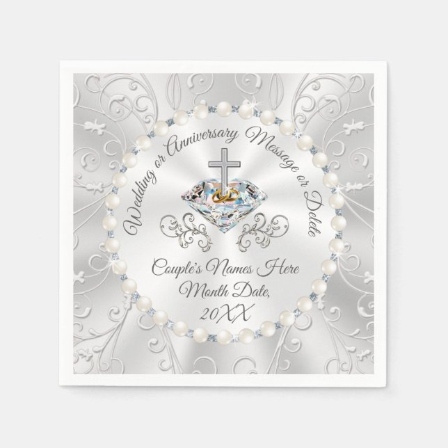 Serviette En Papier Christian Personnalisé Cocktail Mariage de serviet (Devant)