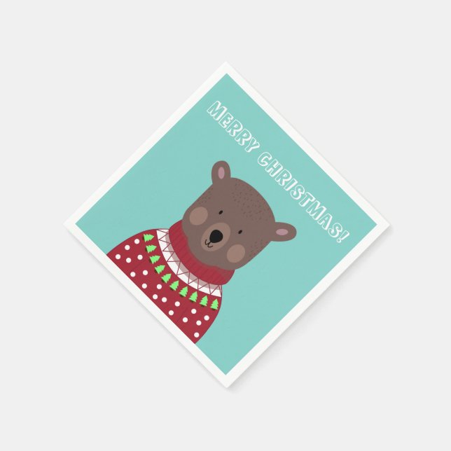 Serviette En Papier Christmas Bear (Coin)