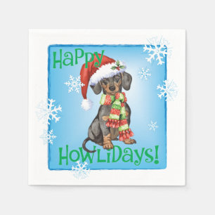 Serviette En Papier Christmas Dachshund