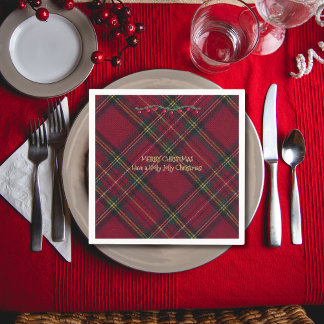 Serviette En Papier Christmas Festive Red Plaid